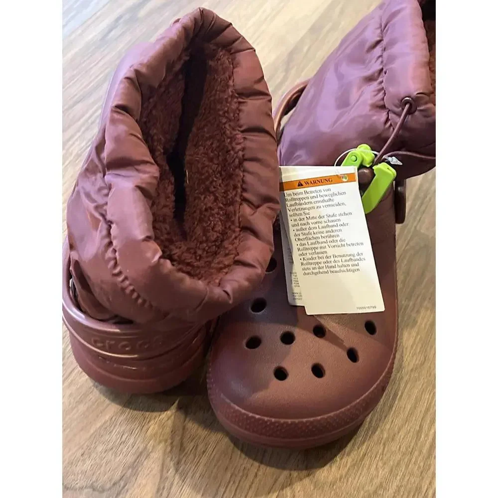 Crocs Men's and Women's Classic Lined Neo Puff Boot Garnet UNISEX